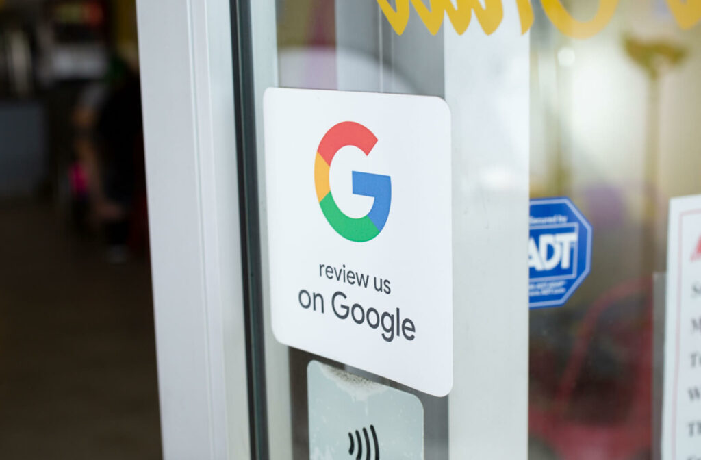 review us on google sign
