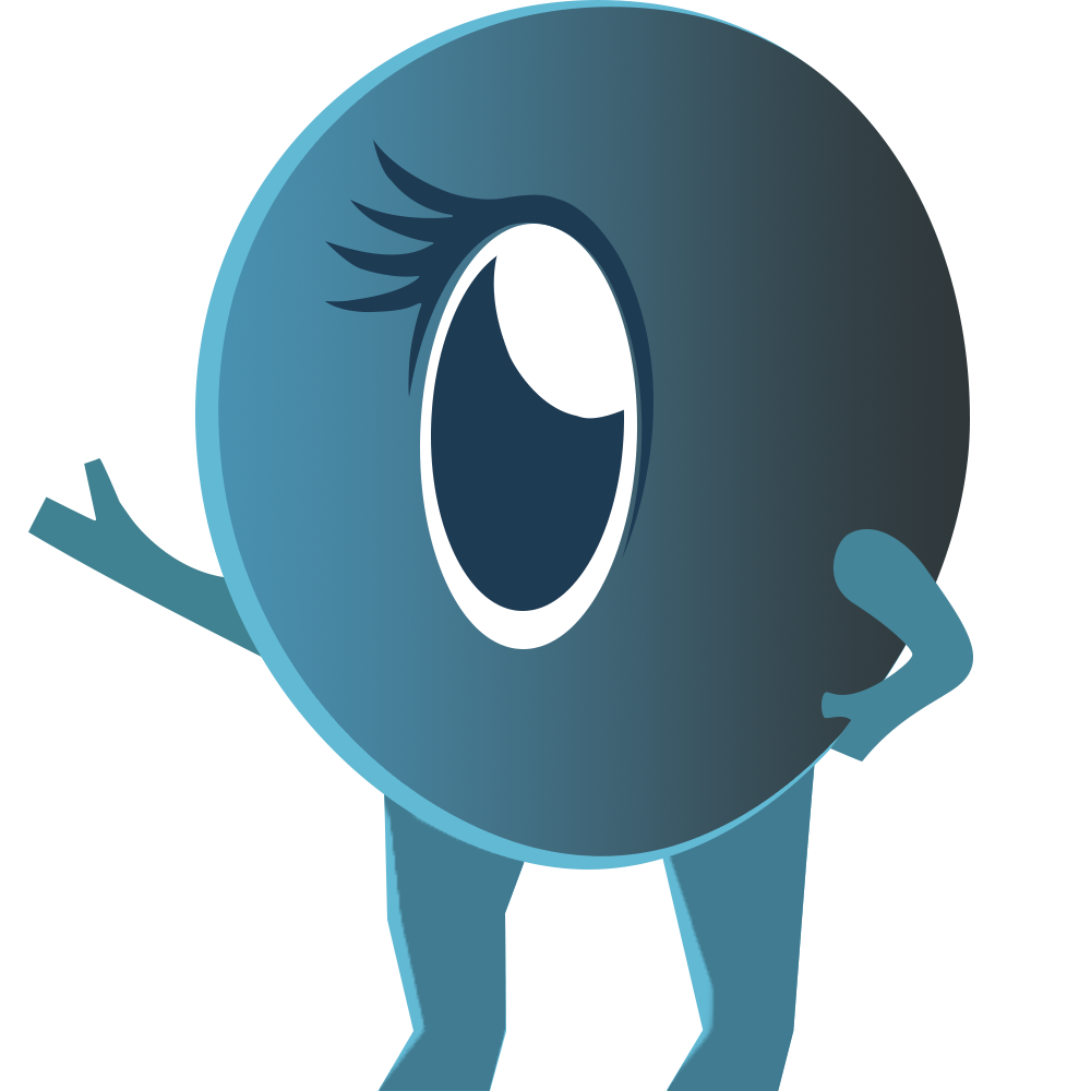 Eyelene Eyes, the cartoon mascot of Visual-Eyes optometry practice management software
